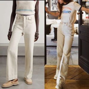 RE/DONE 31 12 Wide Leg Pants 70s Western Rinsed Birch High Rise Straight Leg